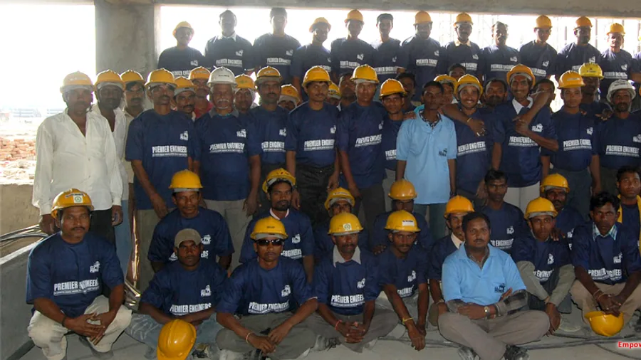 Uniformed site workforce and supervisors at an industrial facility